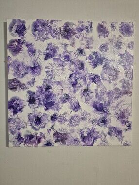 Purple Floral Canvas Wall Art Print by